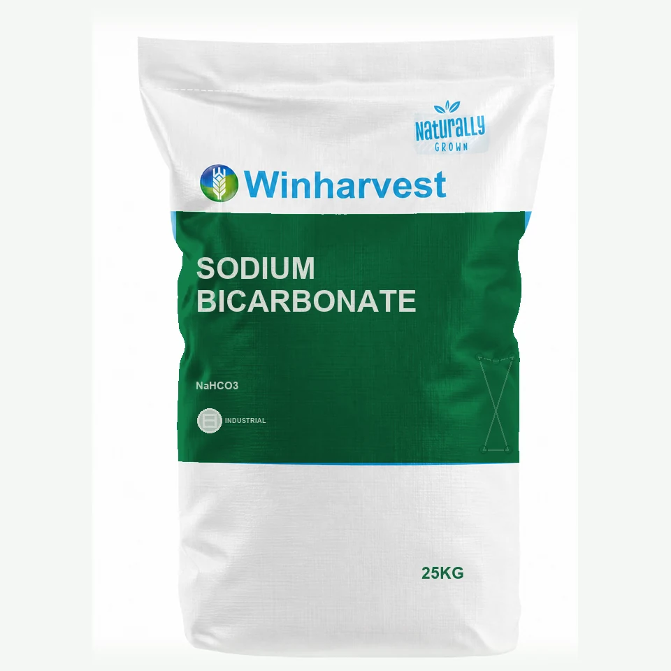 WinHarvest small-pack sack representative packaging for Sodium Bicarbonate, printed with its controlled category theme, dynamic product icons, analysis and formula information; not an approved product-specific packaging photograph