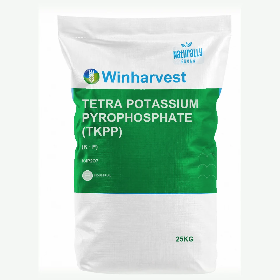 WinHarvest small-pack sack representative packaging for Tetra Potassium Pyrophosphate (TKPP), printed with its controlled category theme, dynamic product icons, analysis and formula information; not an approved product-specific packaging photograph