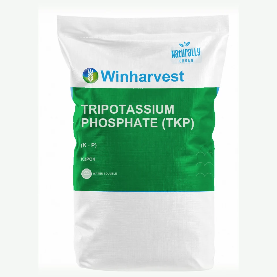 WinHarvest small-pack sack representative packaging for Tripotassium Phosphate (TKP), printed with its controlled category theme, dynamic product icons, analysis and formula information; not an approved product-specific packaging photograph