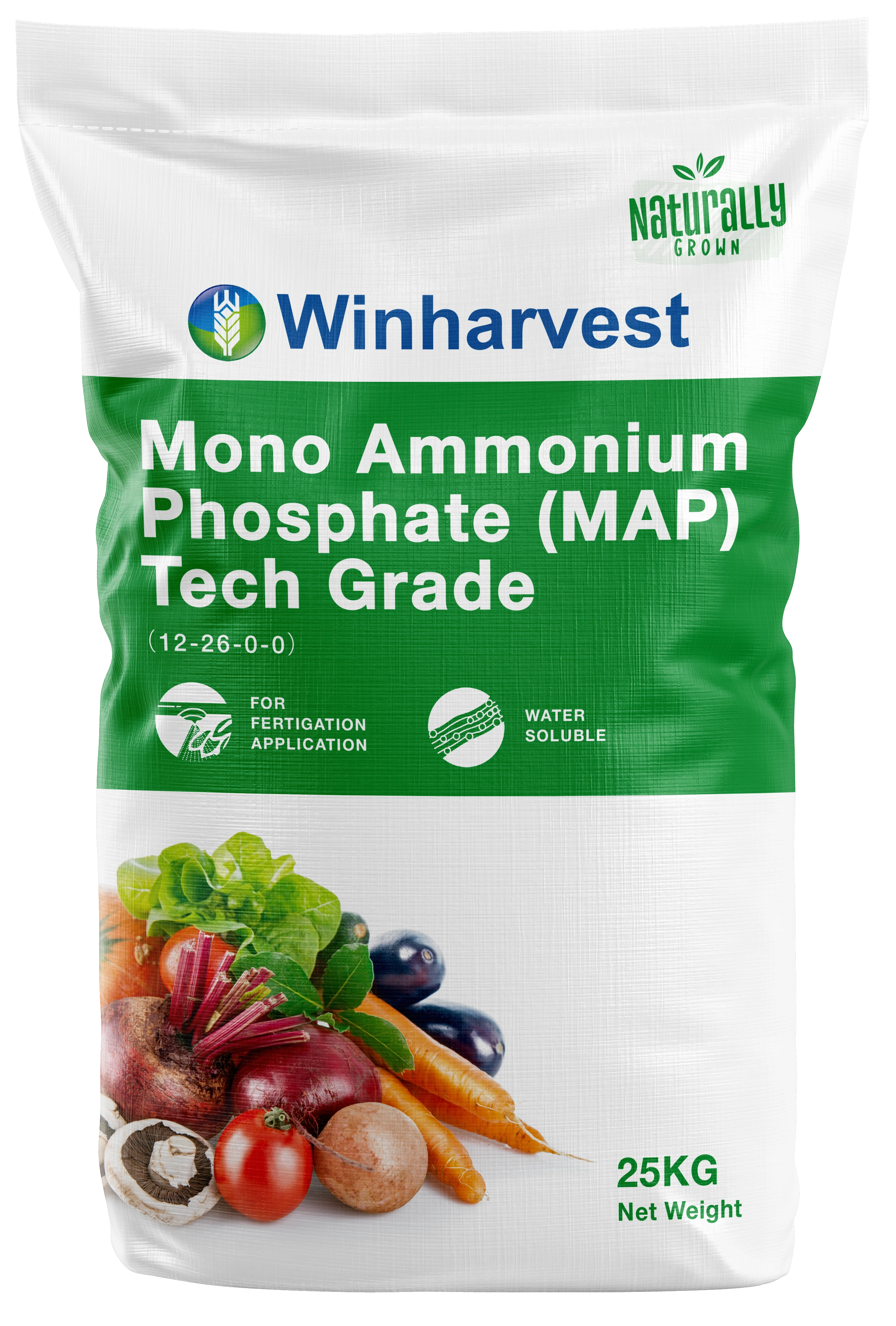 WinHarvest Mono Ammonium Phosphate (MAP) Tech Grade approved product packaging